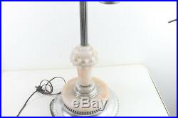 Vintage Art Deco Chrome Ashtray Stand With Clock Slag Marble Pipe Holder