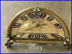 Vintage Art Deco Clock Silvercraft Enamel Accents From Tile Contractors N. Y