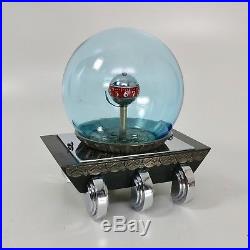 Vintage Art Deco Fish Globe Clock Sphere Glass Chrome Swimming Koi Fishbowl