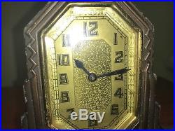 Vintage Art Deco Frankart USA Clock Double Nude Two Women 1920s Brown Works