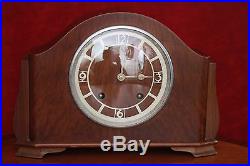 Vintage Art Deco'Garrard' Oak Mantel 8 Day Clock with Chimes