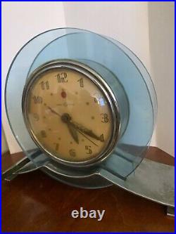Vintage Art Deco General Electric Clock BLUE RAPTURE #3H160