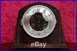 Vintage Art Deco German'Haller' Oak 8-Day Mantel Clock with Chimes