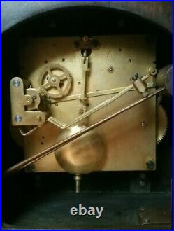 Vintage Art Deco German chiming Mantel Clock made in Wurttemberg oak