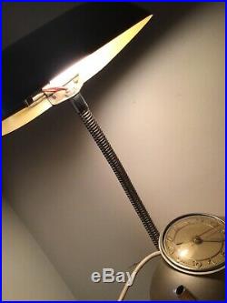 Vintage Art Deco Goblin Desk Lamp Clock Pen Holder Ashtray H650 Gold