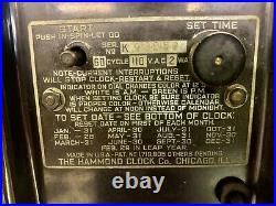 Vintage Art Deco Hammond Bakelite Electric Clock Day Date, Keeps Time