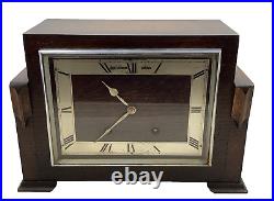 Vintage Art Deco Mantel Clock James Walker Ltd. Retailed By Garrard Working