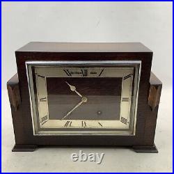 Vintage Art Deco Mantel Clock James Walker Ltd. Retailed By Garrard Working