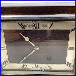 Vintage Art Deco Mantel Clock James Walker Ltd. Retailed By Garrard Working