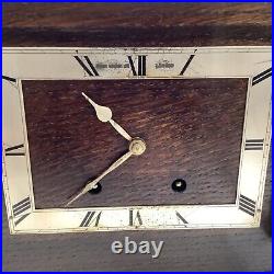 Vintage Art Deco Mantel Clock James Walker Ltd. Retailed By Garrard Working