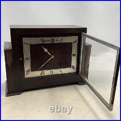 Vintage Art Deco Mantel Clock James Walker Ltd. Retailed By Garrard Working