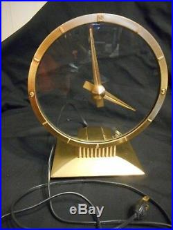 Vintage Art Deco Mid Century Modern Clock Jefferson Golden Hour Works Well