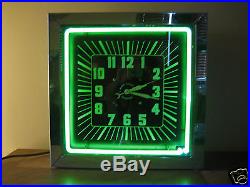 Vintage Art Deco Neon Clock