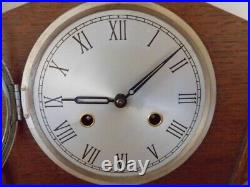 Vintage Art Deco Oak Cased Mantel Clock by Haller 8 Day chimes hour & half hour