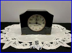 Vintage Art Deco Seth Thomas Catalin Bakelite Alarm Clock 1930s WORKING EUC