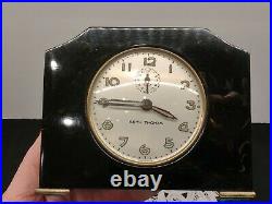 Vintage Art Deco Seth Thomas Catalin Bakelite Alarm Clock 1930s WORKING EUC