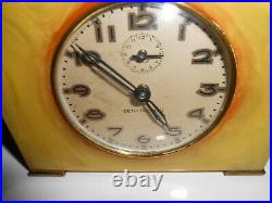 Vintage Art Deco Seth Thomas Catalin Bakelite Alarm Clock Pink museum quality