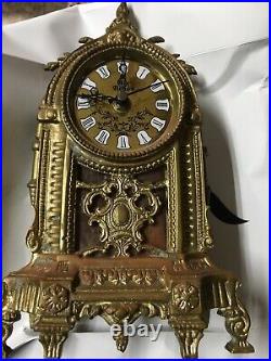 Vintage Art Deco Solid Brass/ Patina Bronze Clock (12) Gothic(Collectible)
