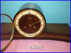 Vintage Art Deco Style Hermle SchwebeAnker Wood Mantle Clock Works