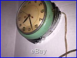Vintage Art Deco Telechron 2H09 Stewardess Wall Clock Jadeite