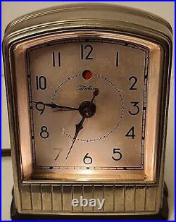 Vintage Art Deco Telechron 711 1930's Telalarm Lighted Clock GM Tested Working