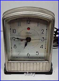 Vintage Art Deco Telechron 711 1930's Telalarm Lighted Clock GM Tested Working