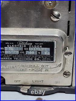 Vintage Art Deco Telechron 711 1930's Telalarm Lighted Clock GM Tested Working