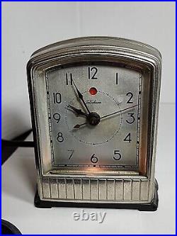 Vintage Art Deco Telechron 711 1930's Telalarm Lighted Clock GM Tested Working