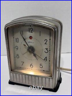 Vintage Art Deco Telechron 711 1930's Telalarm Lighted Clock Works Read