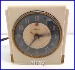 Vintage Art Deco Telechron Electric Alarm Table Mantel Clock