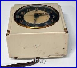 Vintage Art Deco Telechron Electric Alarm Table Mantel Clock