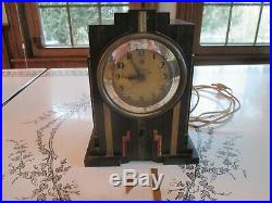 Vintage Art Deco Telechron Electrolarm Clock Brown Bakelite
