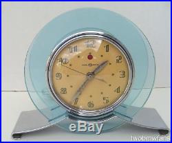 Vintage Art Deco Telechron / G-e Chrome Clock Rapture Model 4h160