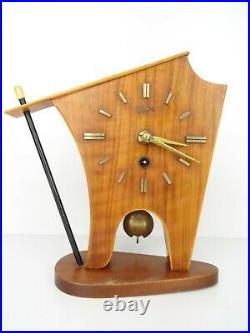 Vintage Art Deco WUBA Dutch RARE mantel Shelf 8 day Mid Century Clock