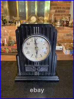 Vintage Art Deco Waterbury Modernistic Skyscraper Clock, Not Working, Bakelite