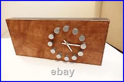 Vintage Art Deco Wood 1980s Modernist Wall Clock Junghans Made in West Germany