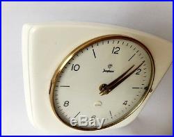 Vintage Art Deco style 1950s Ceramic Kitchen Wall clock JUNGHANS Made in Germany