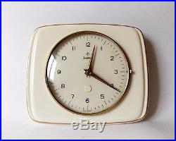 Vintage Art Deco style 1960s Ceramic Kitchen Wall clock JUNGHANS German Decor