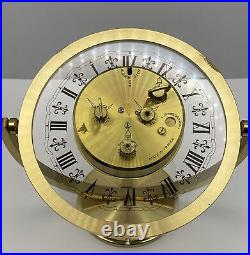 Vintage BULOVA 8 Brass Desk Clock WithAlarm, France, Rare