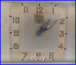 Vintage Bayard Art Deco Brown Bakelite Alarm Clock Working Made in France