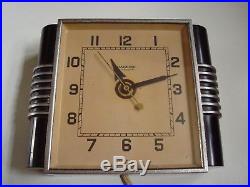Vintage Black Hammond Synchronous Stewardess Working Wall Clock Art Deco