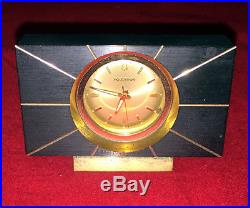 Vintage Bulova Accutron Brass Miniature Art Deco Desk Clock