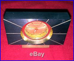 Vintage Bulova Accutron Brass Miniature Art Deco Desk Clock