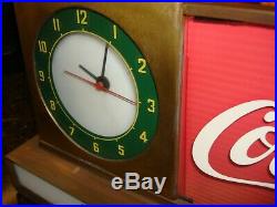 Vintage Coca Cola Lighted Counter Clock -price Bros-fountain Shop Art Deco