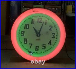 Vintage Deco 26 Electric Neon Clock Company Cleveland Ohio