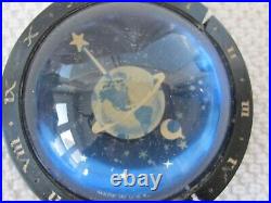 Vintage EARTH Planet MOON STARS Celestial Clock / Desk Paperweight WESTCLOX