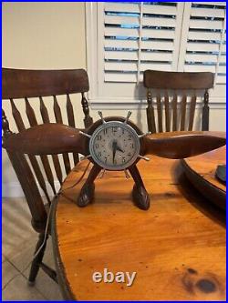 Vintage Electric Clock Wooden Sea Plane