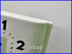 Vintage Enfield Art Deco Porcelain 8 Day Wall Pendulum Clock Kitchen Clock WORKS