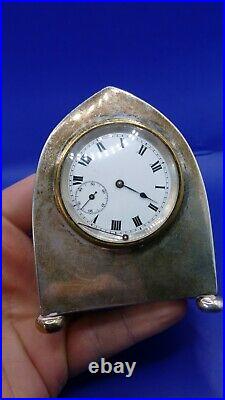 Vintage English Sterling Silver Clock. Needs TLC. Great Project. FreeUKP&P