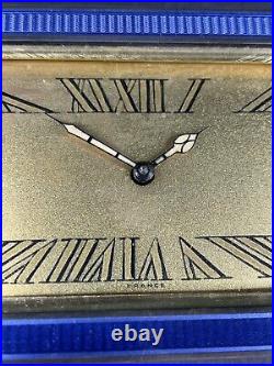 Vintage French Art Deco Blue Enamel 8 Sided Clock